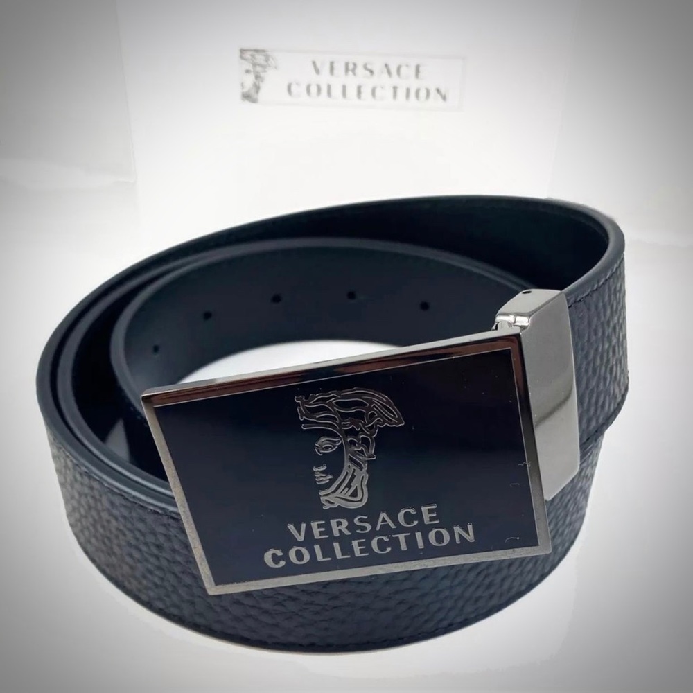 Versace half Medusa leather belt